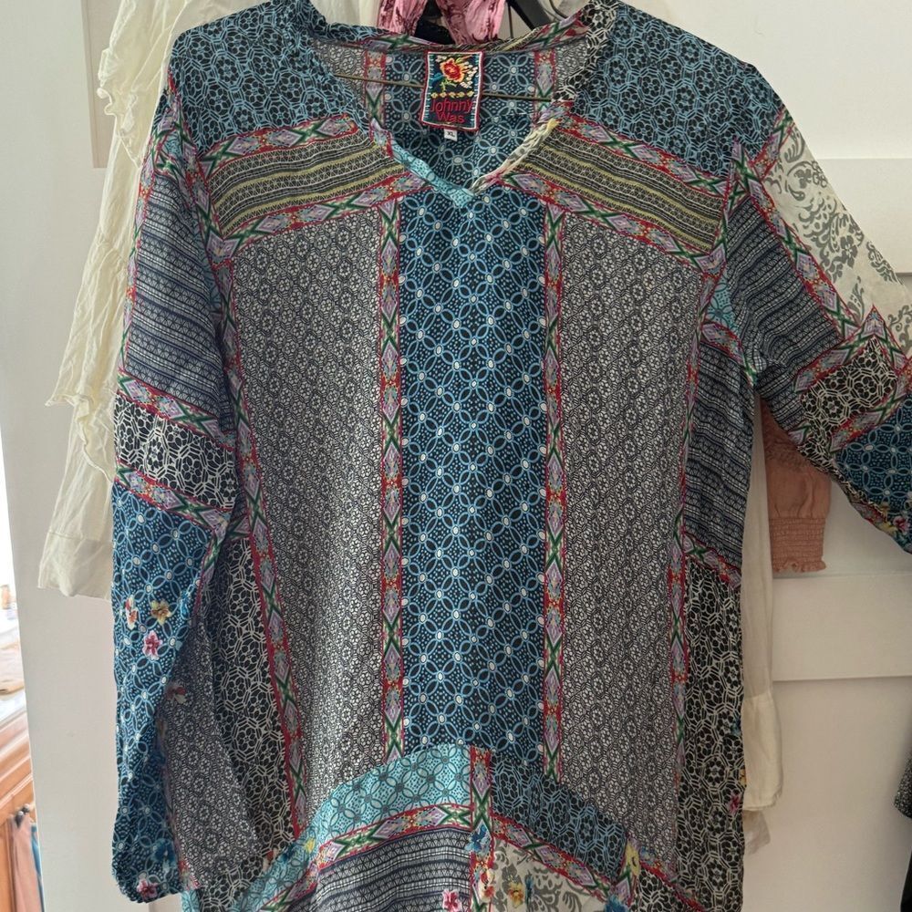 Johnny Was Multicolor Patchwork Tunic - Picture 6 of 7
